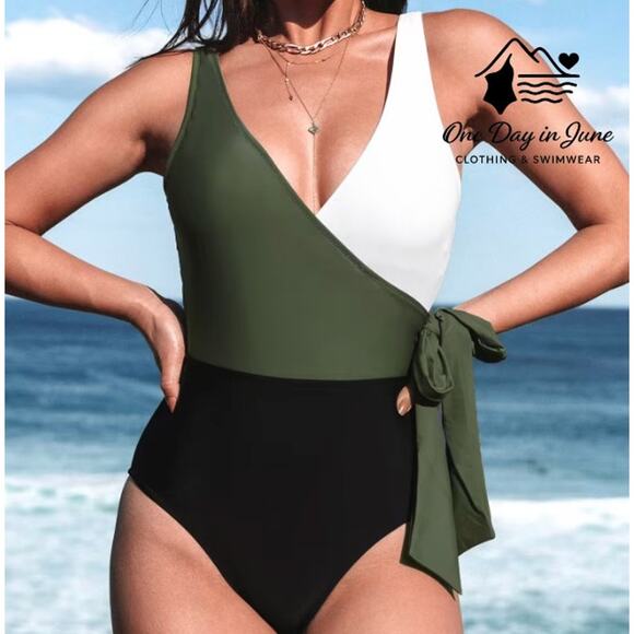 Cupshe Color Block One Piece Swimsuit Size M - Picture 1 of 6